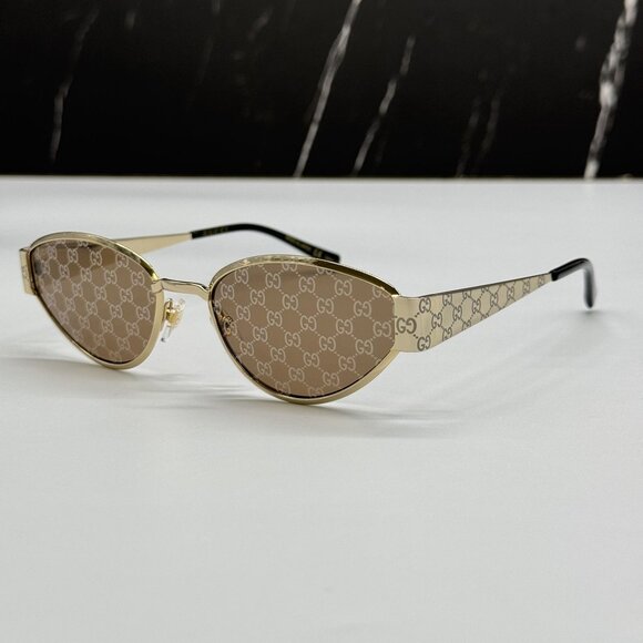 NEW GUCCI SUNGLASSES GOLD WOMEN CAT EYE EYEWEAR GUCCI GG1853S 003 main image 8